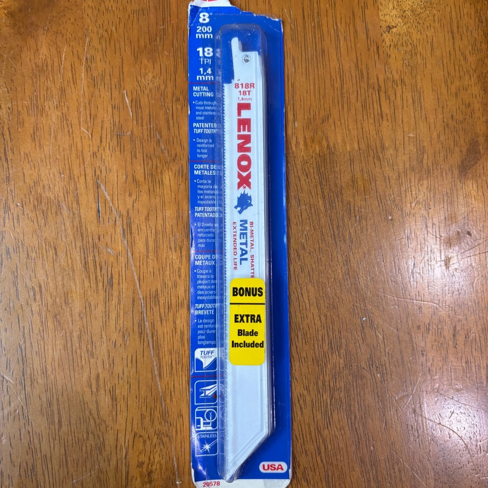 Lenox 818R 8 Inch 18 TPI Metal Cutting Reciprocating Saw Blades 6 Pack 20578